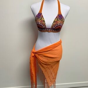 Victoria's Secret | Size Small | Orange/Purple/Yellow Halter Bikini Swim Top